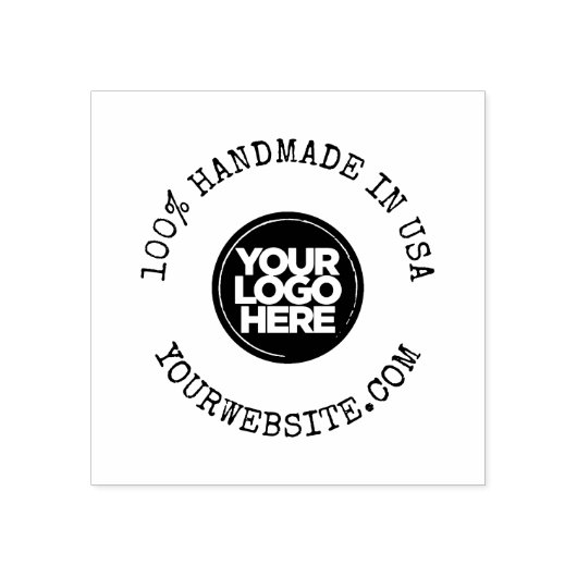 Ronde Business Logo Handgemaakte Website Rubberstempel (Afrduk)