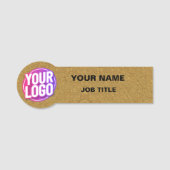 Ronde Business Logo of Werknemer Foto Goud Bord Naamplaatje (Voorkant)