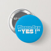 Ronde Button: Ja (blauw) Button 5,7 Cm (Voorkant /achterkant)