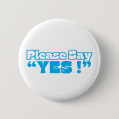 Ronde Button: Ja (wit-blauw) Button 5,7 Cm (Voorkant)