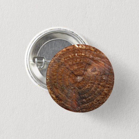 Ronde Button met houten patroon. Kruispuntstructuu (Voorkant /achterkant)