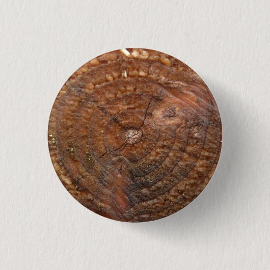 Ronde Button met houten patroon. Kruispuntstructuu (Voorkant)