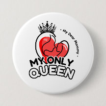 Ronde Button: My Only Queen (wit)
