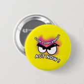 Ronde Button: Nu handelen (geel) Button 5,7 Cm (Voorkant /achterkant)