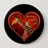 Ronde Button Pin Giraffe April Mam en baby (Voorkant)