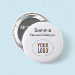 Ronde Button Werknemersnaam Tag Pin Bedrijf Logo<br><div class="desc">Personaliseer eenvoudig onze ronde naamtag-knop met uw eigen bedrijfs-logo, werknemersnaam, professionele functietitel of andere aangepaste tekst. Verkrijgbaar als ronde knop of vierkante knop. De ronde knop is verkrijgbaar in 6 maten: 1, 25 inch, 2, 25 inch, 3 inch, 4 inch en 6 inch. Geen minimale bestelhoeveelheid en geen installatiekosten. Gemaakt...</div>