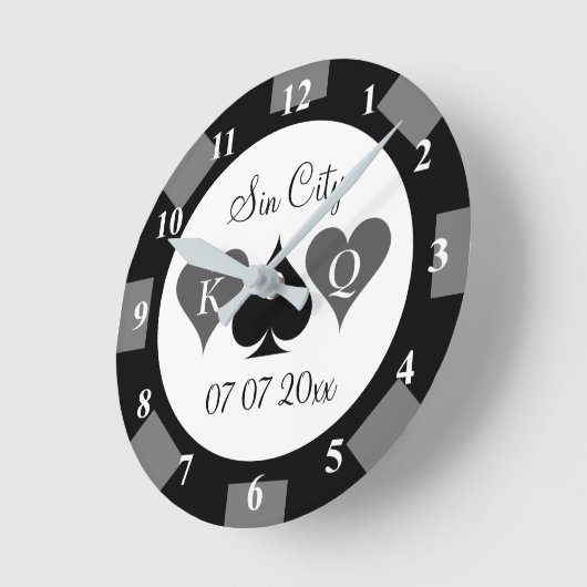 Ronde casino poker chip klok aangepaste bruiloft c (Hoek)