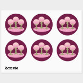 Ronde Cherry Blossom Trees Sticker (Vel)