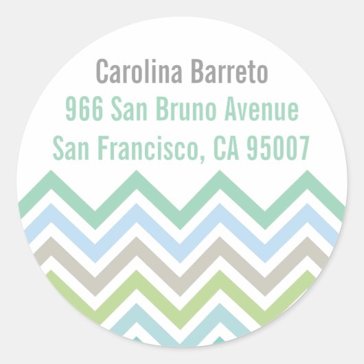 Ronde Chevron Labels - Blauw & Groen (Voorkant)