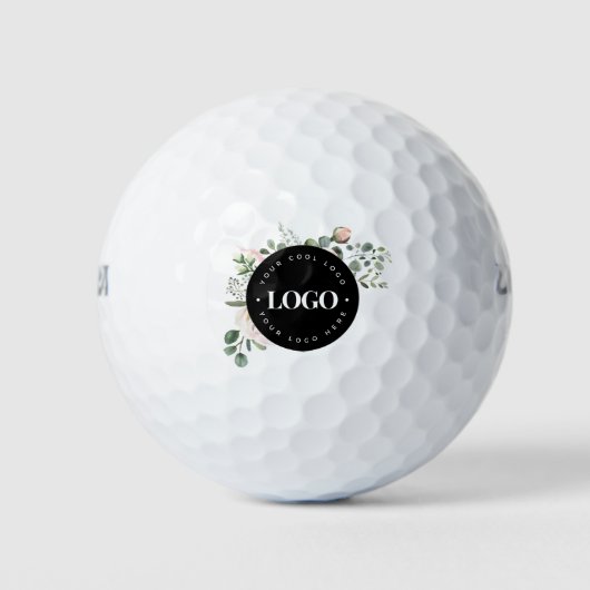 Ronde Circle Custom Company Logo Floral Greenery Golfballen (Voorkant)