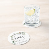 Ronde Circle Custom Company Logo Floral Greenery Kartonnen Onderzetter (Insitu)