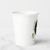 Ronde Circle Custom Company Logo Floral Greenery Papieren Bekers (Rechts)