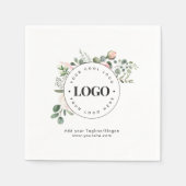 Ronde Circle Custom Company Logo Floral Greenery Servet (Voorkant)