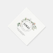 Ronde Circle Custom Company Logo Floral Greenery Servet (Hoek)