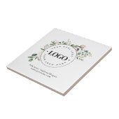 Ronde Circle Custom Company Logo Floral Greenery Tegeltje (Zijkant)