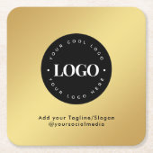 Ronde Cirkel Aangepast bedrijf - Goudverloop Kartonnen Onderzetters (Voorkant)