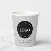 Ronde Cirkel Aangepast bedrijf Logo Grey Kraft Papieren Bekers (Voorkant)