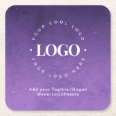 Ronde Cirkel Aangepaste Bedrijf Logo Paarse Melkwe Kartonnen Onderzetters (Voorkant)