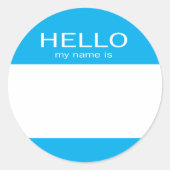 Ronde cirkel Hallo mijn naam is Ronde Sticker (Voorkant)