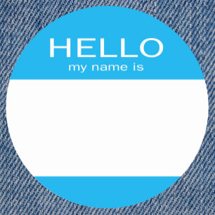 Ronde cirkel Hallo mijn naam is Sticker