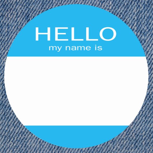 Ronde cirkel Hallo mijn naam is Sticker