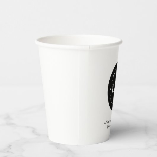 Ronde Cirkel Logo minimalistisch moderner van de A Papieren Bekers (Rechts)