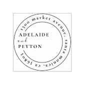Ronde Cirkel Monogram Naam Adres Stempel (Afrduk)