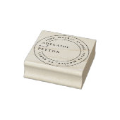 Ronde Cirkel Monogram Naam Adres Stempel (Stempel)
