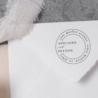 Ronde Cirkel Monogram Naam Adres Stempel