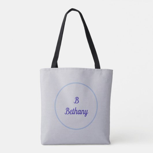 Ronde cirkelvormig ontwerp met monogram tote bag (Achterkant)