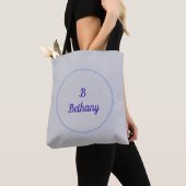 Ronde cirkelvormig ontwerp met monogram tote bag (Dichtbij)