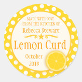 Ronde citroenwrongel baklabel stickers (Voorkant)