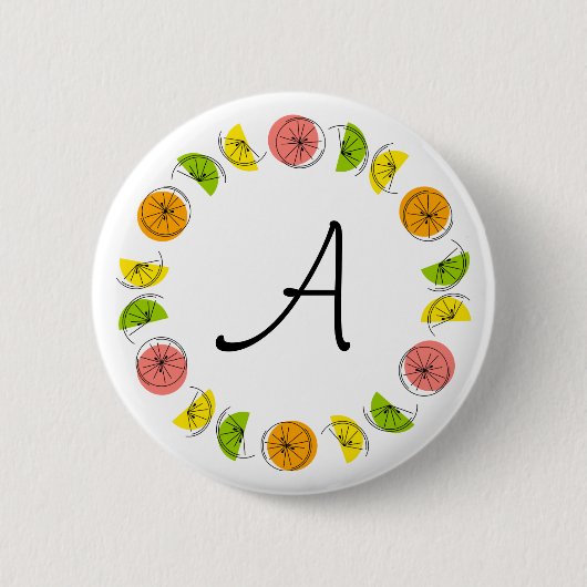 Ronde Citrus Multi Circle Monogram Button 5,7 Cm (Voorkant)