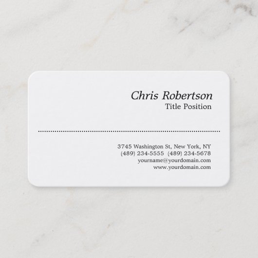 Ronde Corner Black White Charming Visitekaartje (Voorkant)