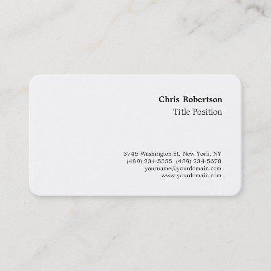 Ronde Corner Black White Charming Visitekaartje (Voorkant)