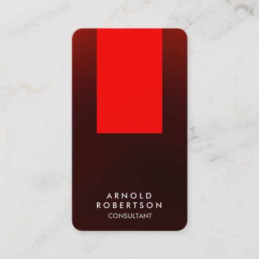 Ronde Corner Brown Red Stripe Visitekaartje (Voorkant)