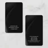 Ronde Corner Gray Black Elegant Visitekaartje (Voorkant / Achterkant)