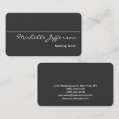 Ronde Corner Makeup Artist Grey Visitekaartje (Voorkant / Achterkant)