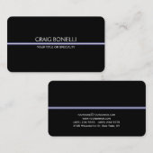 Ronde Corner Plain Black White Visitekaartje (Voorkant / Achterkant)