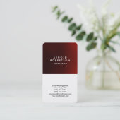 Ronde Corner Red White Elegant Visitekaartje (Staand voorkant)