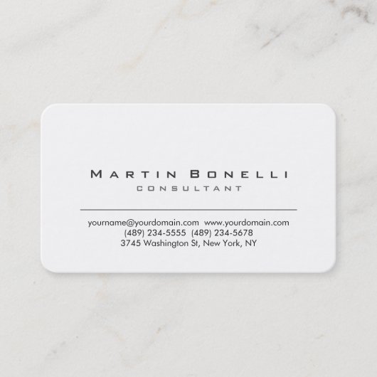 Ronde Corner White Consultant Visitekaartje (Voorkant)