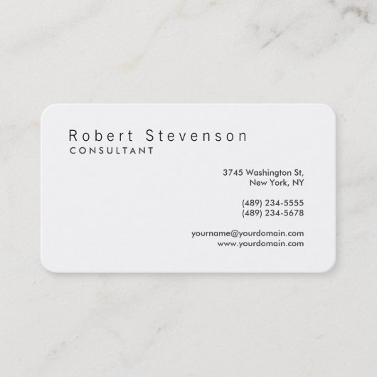 Ronde Corner White Consultant Visitekaartje (Voorkant)