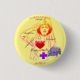 Ronde corona badge ronde button 3,2 cm