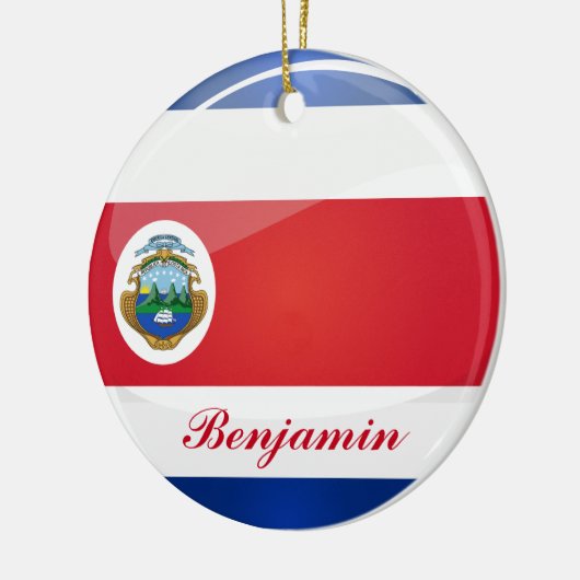 Ronde Costa Ricaanse vlag Keramisch Ornament (Links)