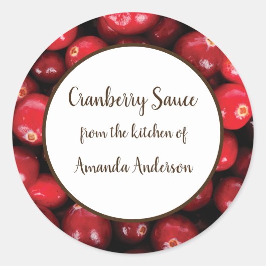 Ronde Cranberry Saus Etiket (Voorkant)