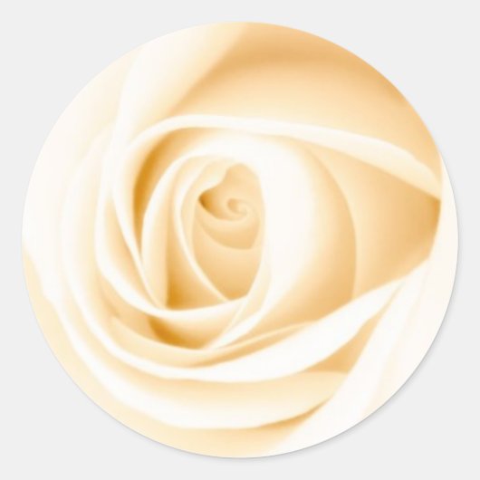 Ronde crème roos bruiloft uitnodigen envelop verze sticker (Voorkant)