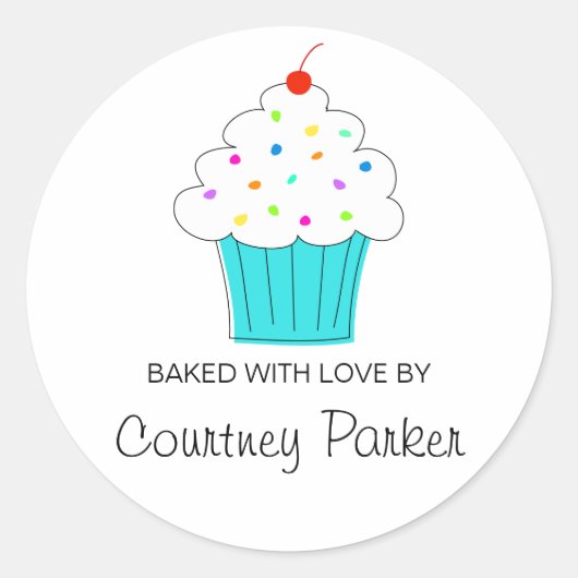 Ronde Cupcake Labels, Uit de Keuken Van... Sticker (Voorkant)
