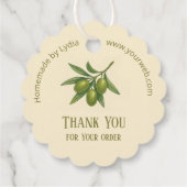 Ronde Custom Business Bedankt Label met olijven (Achterkant)