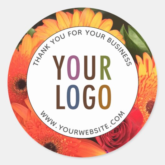 Ronde Custom Dank u Stickers met Logo & Foto