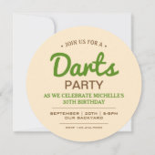 Ronde Darts Game Verjaardag Party Uitnodiging (Achterkant)